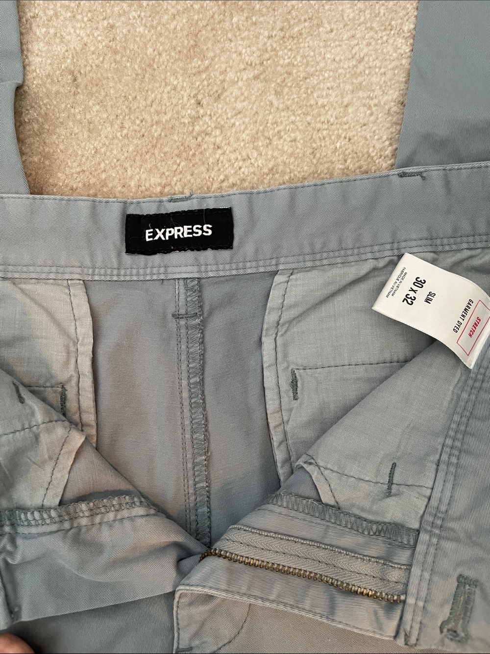 Express Men's Light Gray/blue Chinos